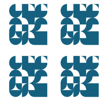 Dessous de verre art géométrique cercles bleus - TenStickers