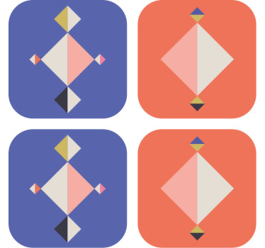 幾何学模様アート現代コースター - TENSTICKERS