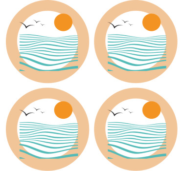 Meri abstrakti taide modernit lasinaluset - Tenstickers