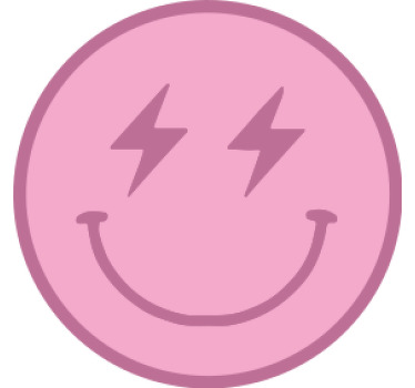 粉红色闪电笑脸现代过山车 - TenStickers