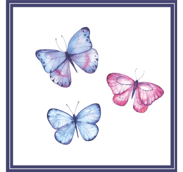 Mariposas rosadas y azules más posavasos - TenVinilo