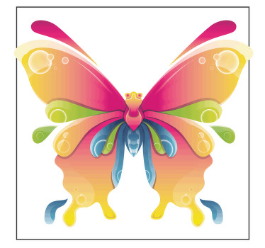 Colourful painted butterfly more coaster - TenStickers