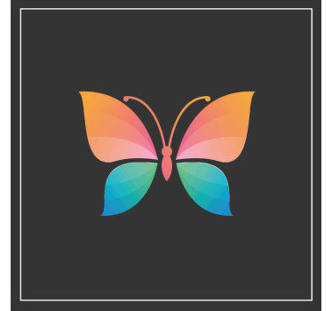 Borboleta colorida cromática mais base para copos - TenStickers