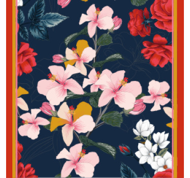 Saumaton malli punainen ruusu magnolia liljalasinalunen - Tenstickers