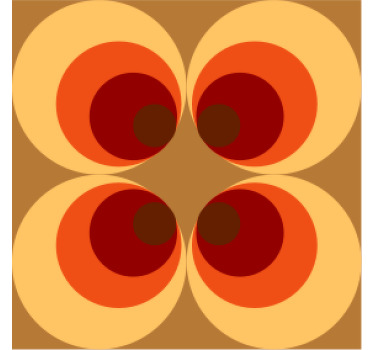 Orange toner cirkler vintage coaster - TenStickers