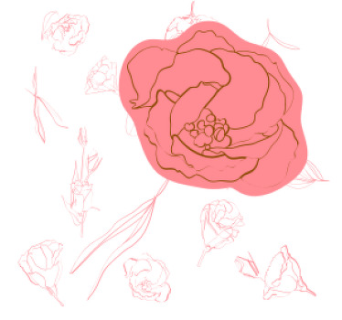 Dessous de verre vintage Fleur délicate rose - TenStickers