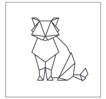Dessous de verre moderne Chat en origami - TenStickers