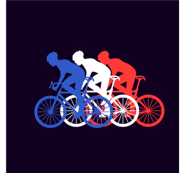 Modrá, bílá a červená cyklista moderní dráha - TenStickers