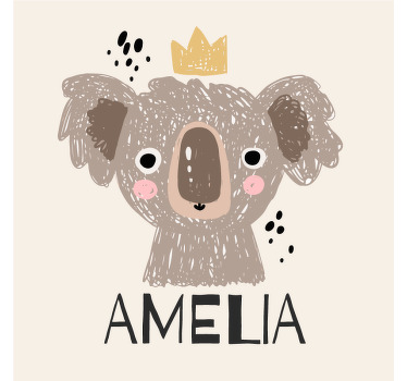 Untersetzer personalisiert Koala und personalisierter text - TenStickers