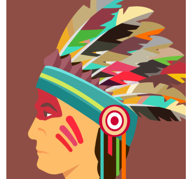 Ethnic and coloured head modern coaster - TenStickers