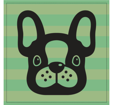 Black dog on a green design  modern coaster - TenStickers