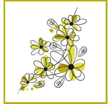 Dessous de verre design fleur jaune - TenStickers