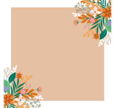 Turuncu yaz çiçekleri bardak altlığı içmek - TenStickers