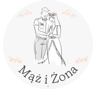 Podstawka pod kubek ślubna Urocza para z nazwą - TenStickers