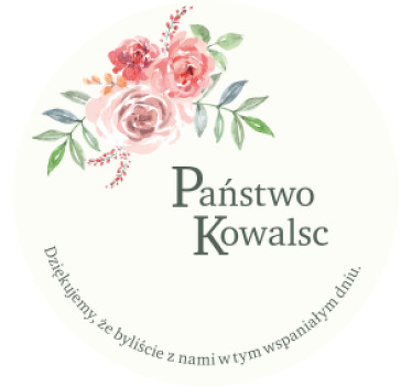 Podstawka pod kubek ślubna Dziękuję z imionami - TenStickers