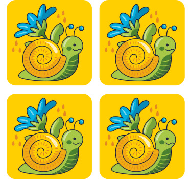 Sininen kukka ja tarra modernit lasinaluset - Tenstickers