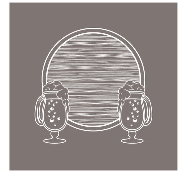 Hand drawn barrel beer mats - TenStickers