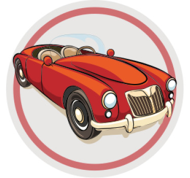 Sportovní svalové auto vintage dráha - TenStickers