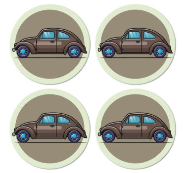 Bille tegneserie bil vintage coaster - TenStickers