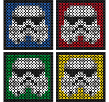 Colourful robot face geek coasters - TenStickers