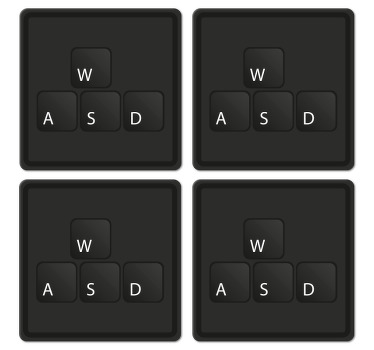 Tastatur knapper mono-farve nørd underholdere - TenStickers