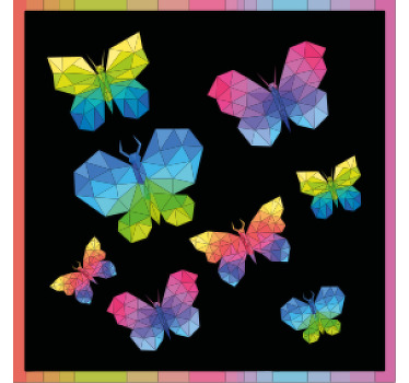 Colorful crystal butterflies  vinyl coaster - TenStickers