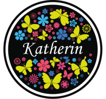 Posavasos personalizable Círculo de mariposas con nombre - TenVinilo