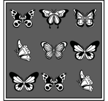 Svart grupp av fjärilar kustfartyg - Tenstickers