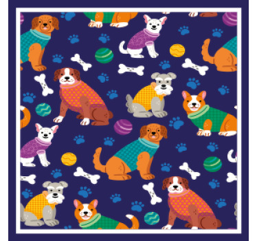 Bases para copos modernas Roxo com cachorros - TenStickers