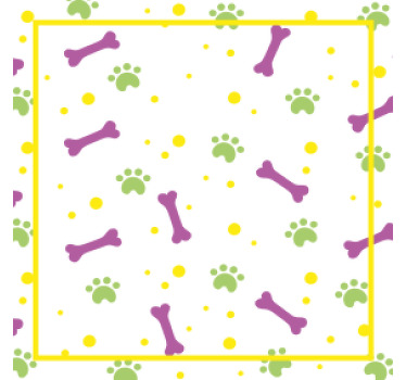 Színes kutya mancsok és csontok modern alátét - TenStickers