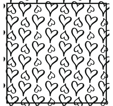 Siyah resimli kalp simgeleri modern coaster - TenStickers