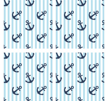 Navy blue vertical stripes pattern coaster - TenStickers
