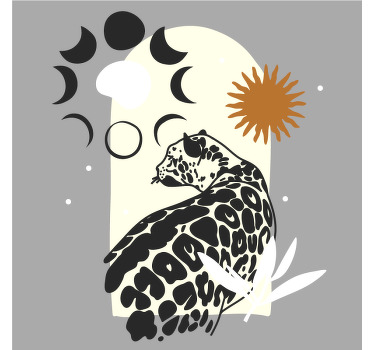 月亮下的黑豹图案现代过山车 - TenStickers