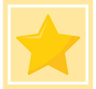 žlutá klasická hvězda moderní dráha - TenStickers