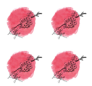 Posavasos vintage Flor de cerezo japonés - TenVinilo