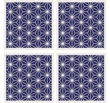 Blue Japanese pattern  vintage coaster - TenStickers