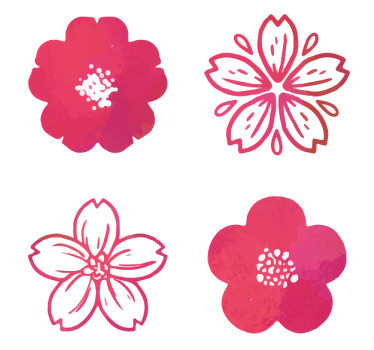 Kırmızı kiraz çiçeği modern coaster - TenStickers