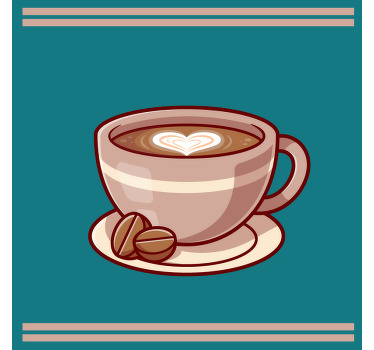 Posavasos moderno Icono de amor de café en la espuma - TenVinilo