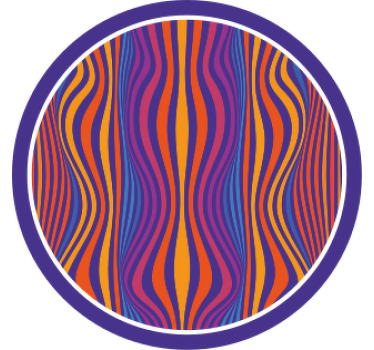 Psychedelic groovy lines modern coaster - TenStickers