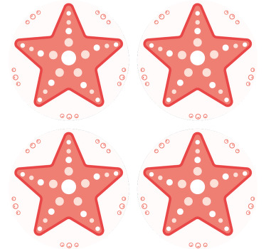Cute red starfish modern coaster - TenStickers