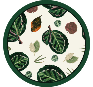 Green red maranta leaves flower coaster - TenStickers