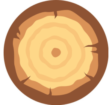 Bases para copos de texturas Tronco de madeira marrom - TenStickers