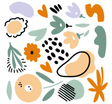 漂亮的抽象花杯垫 - TenStickers