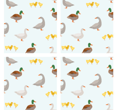 可爱的鸭子图案现代过山车 - TenStickers