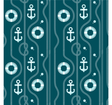 Manto náutico e âncora mais bases para copos - TenStickers