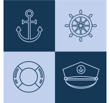 Námořní symboly dlaždice více tácky - TenStickers
