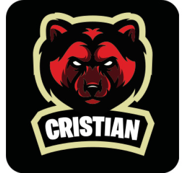 Posavasos personalizable Glotón rojo con nombre - TenVinilo