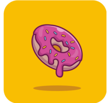 Posavasos frikis Rosquilla rosa de dibujos animados - TenVinilo