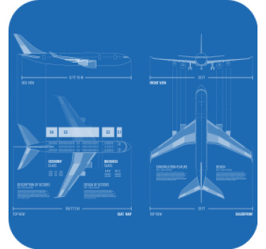 Aircraft fan gadgets geek coasters - TenStickers