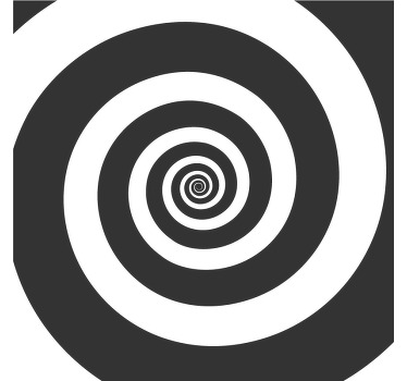 černobílá hypnotická retro spirálová dráha - TenStickers